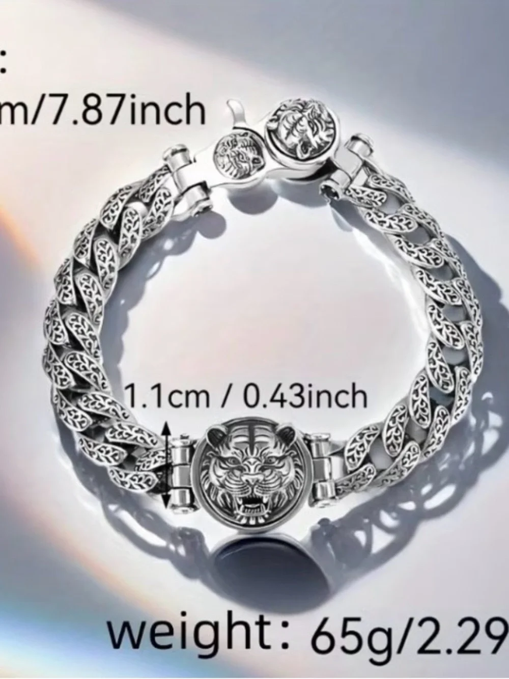 Silver Lion Head Chain Watch Bracelet - Women Accessories S925 silvery plated